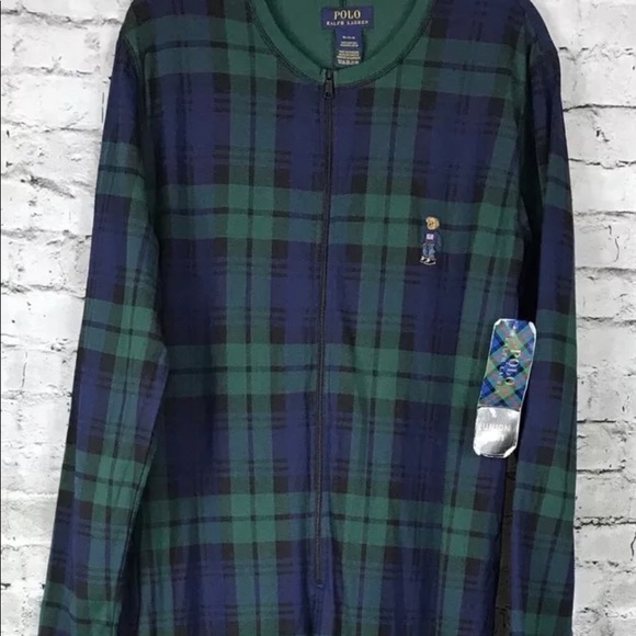 Polo Ralph Lauren Other - Ralph Lauren polo bear plaid one piece pajamas